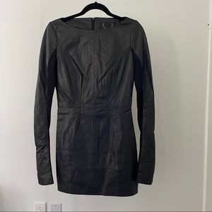 Leather Black Dress. Size S. Used.